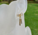 Crystal And Gold Bow Dangle Earrings -S4799425 - Tuzzut.com Qatar Online Shopping