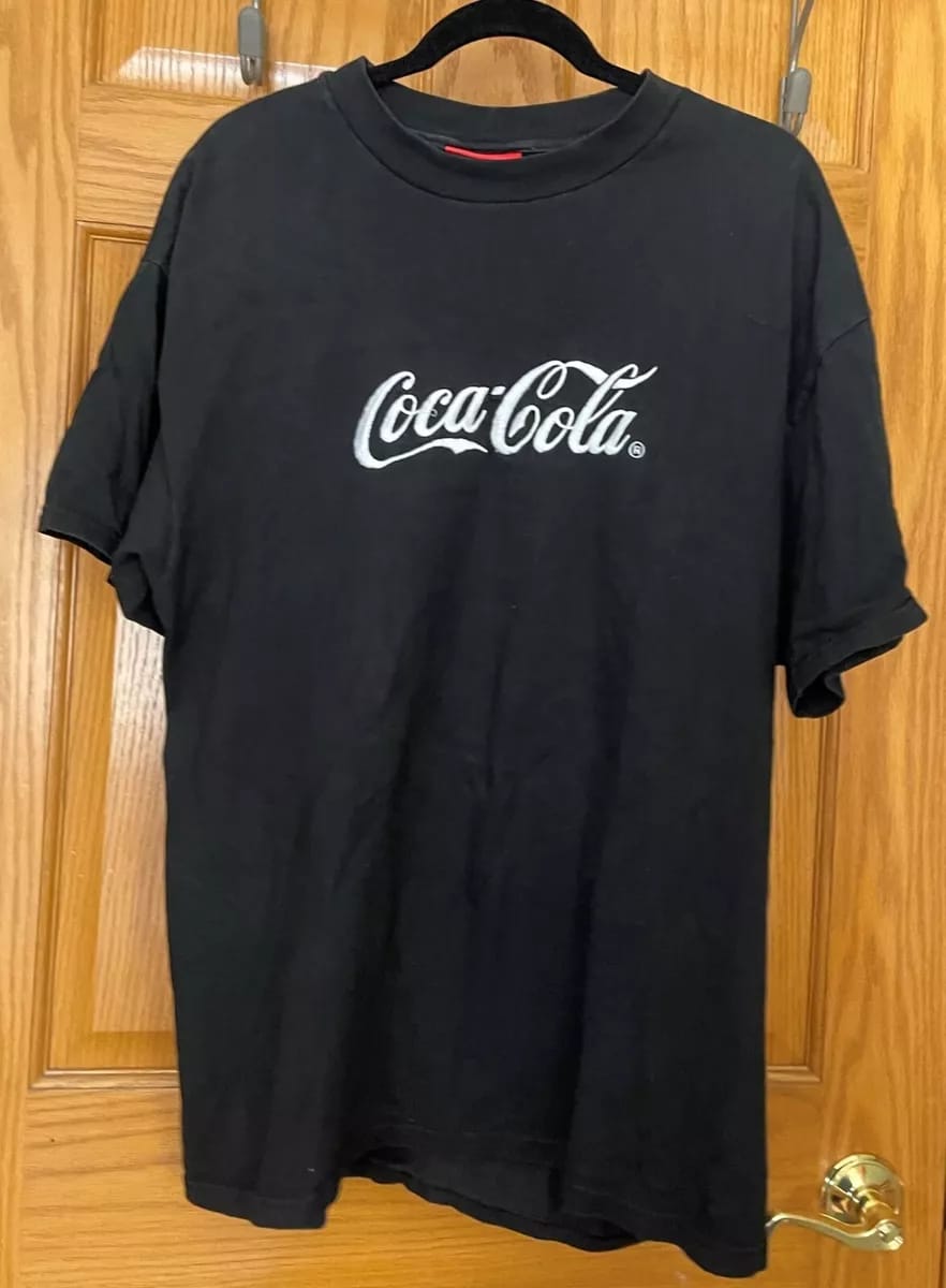 RETRO COCA-COLA COKE T-SHIRT BLACK WOMEN'S B065237 RETRO COCA-COLA COKE T-SHIRT BLACK WOMEN'S B065237