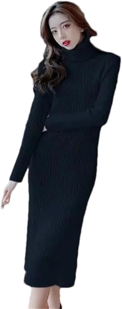 Autumn Winter Sweater Dresses Long Sleeve Skinny Casual Turtleneck Kint Wrap Hip Dress S499065 Autumn Winter Sweater Dresses Long Sleeve Skinny Casual Turtleneck Kint Wrap Hip Dress S499065