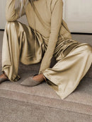 Original Solid Color Hoodies&Wide Leg Pants Two Pieces Set 95173 - TUZZUT Qatar Online Shopping