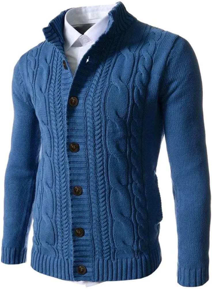 Men's Sweater Slim Fit Cardigan Knitted Single Breasted Button Winter Stand Collar Cardigan S4450721 Men's Sweater Slim Fit Cardigan Knitted Single Breasted Button Winter Stand Collar Cardigan S4450721