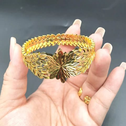 Cuff Bangle Gold Color Bracelet Ring for Women Luxury Model-06