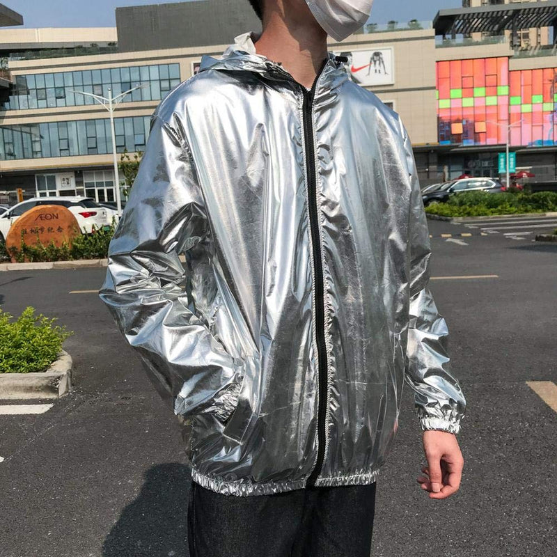 Holographic Jacket for Men's Lightweight Long Sleeves S5061839 - TUZZUT Qatar Online Shopping
