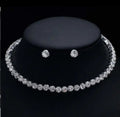 Circle Crystal Bridal Jewelry Sets Rhinestone Necklace Earrings S4817747 - TUZZUT Qatar Online Shopping