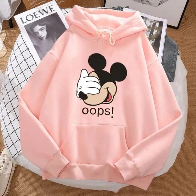 Oops Printed Fleece Full Sleeves Pull Over Hoodie TZ7045 - TUZZUT Qatar Online Shopping