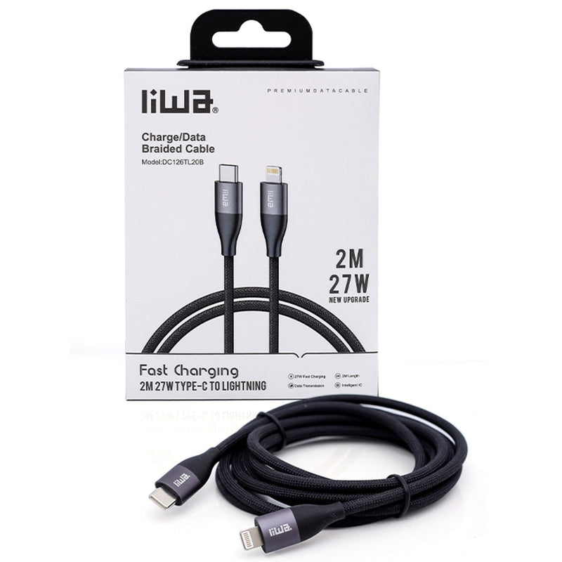 Liwa Type C To Lightning Cable 27W /2M /DC126TL20B - TUZZUT Qatar Online Shopping
