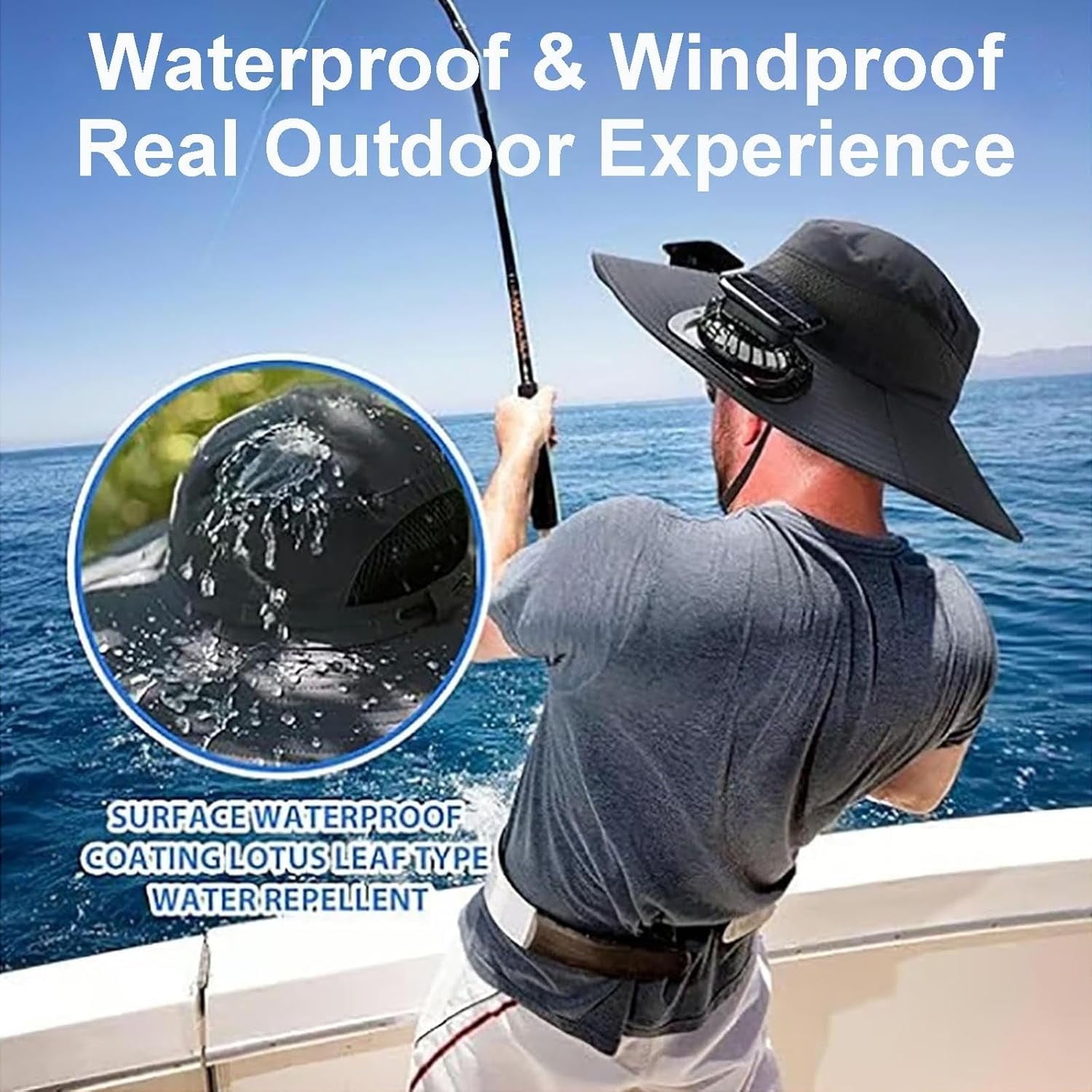 Fishing Hat With 2 Solar Fan 214 Fishing Hat With 2 Solar Fan 214