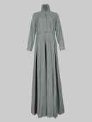 Long Sleeves Wide Leg Pleated Lapel Jumpsuits 127735 - TUZZUT Qatar Online Shopping