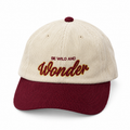 Cream & Burgundy Corduroy Baseball Cap – Wonder Embroidery MF 1918
