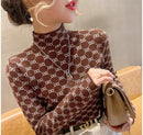 Pullovers Women Ladies New Autumn Winter Warm Knitted Stretchable Turtleneck Luxury Pull Sweater Letter X4765179 - Tuzzut.com Qatar Online Shopping