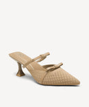 Bowtention Pointed Toe Heeled Mules C365 - TUZZUT Qatar Online Shopping