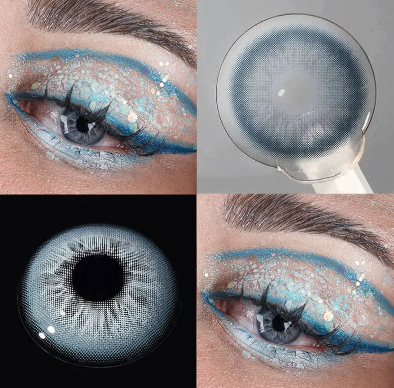 Unibling Glacier Blue Contact Lenses for Eyes (1 Pair) Unibling Glacier Blue Contact Lenses for Eyes (1 Pair)