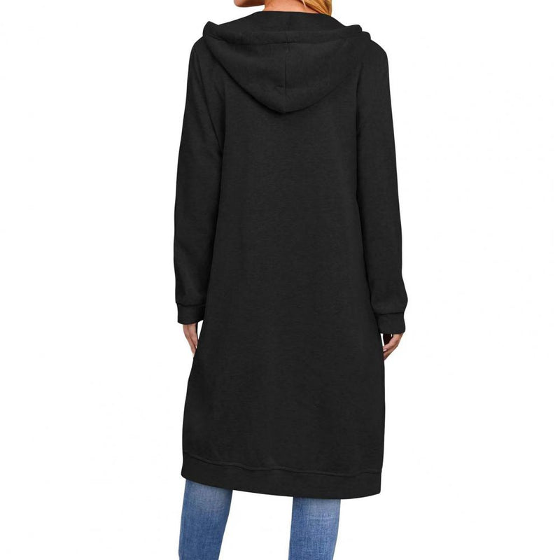Simple Women Coat Cardigan Warm Cotton Blend Long Length Women Winter Coat L 28731 - Tuzzut.com Qatar Online Shopping