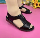 Women Zipper Sandals Flat PU Oxford Sole Comfortable Sandals Summer Casual Mother Shoes Solid   B93530 - TUZZUT Qatar Online Shopping