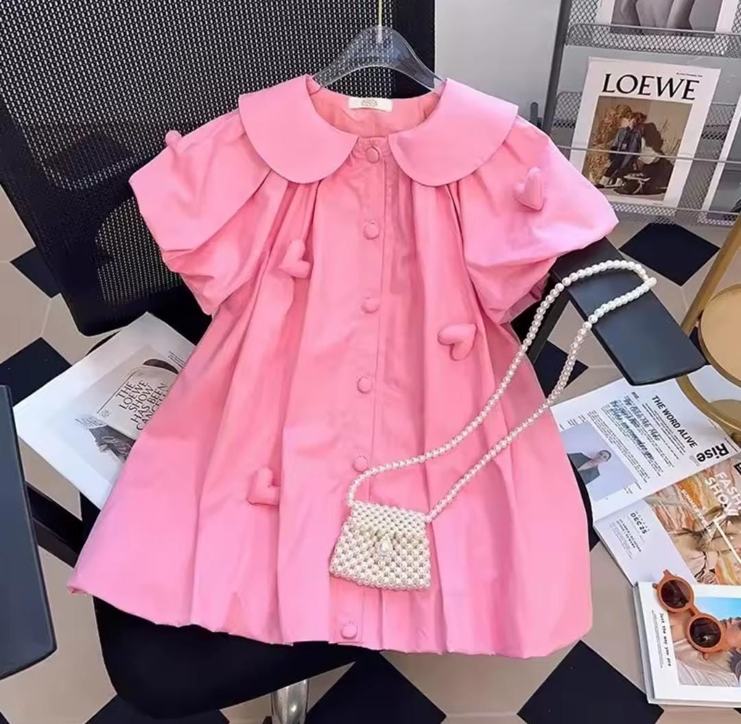 Girls Heart Decoration Puff Sleeve Princess Dress 1658014 Girls Heart Decoration Puff Sleeve Princess Dress 1658014