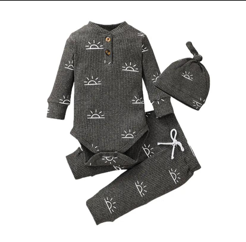 3PCS Baby Boy Clothes Set Spring Autumn Knitted V-neck Romper+infant Pants+Cap Newborn Outfit 20180077 3PCS Baby Boy Clothes Set Spring Autumn Knitted V-neck Romper+infant Pants+Cap Newborn Outfit 20180077