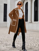 Contrast Trim Jacket B-143696 - TUZZUT Qatar Online Shopping