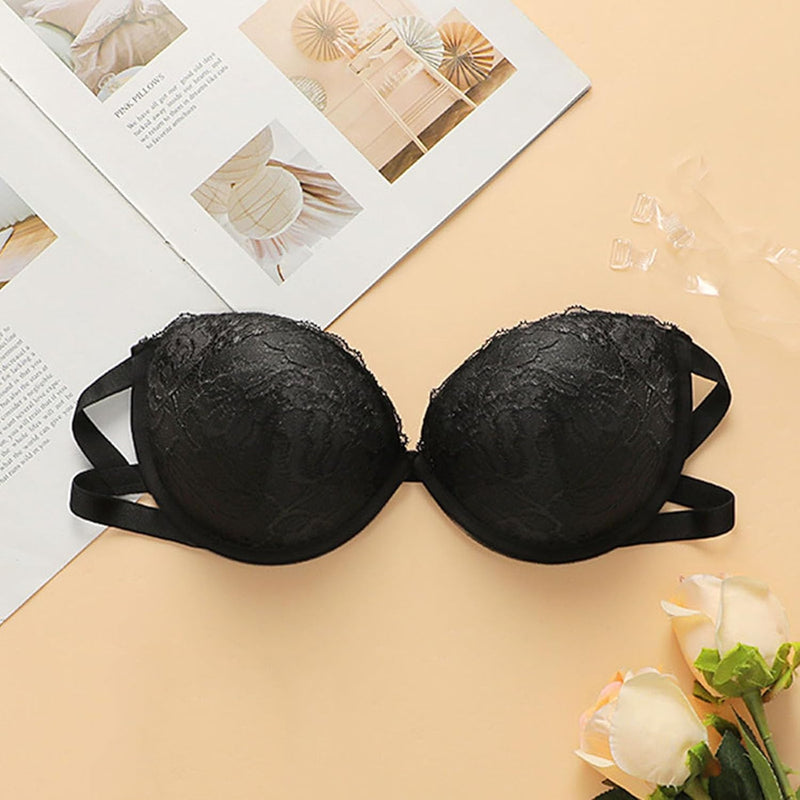 Womens Lace Lingerie  Strapless Bra Floral Embroidered Brassiere Ladies Backless   500622 - TUZZUT Qatar Online Shopping