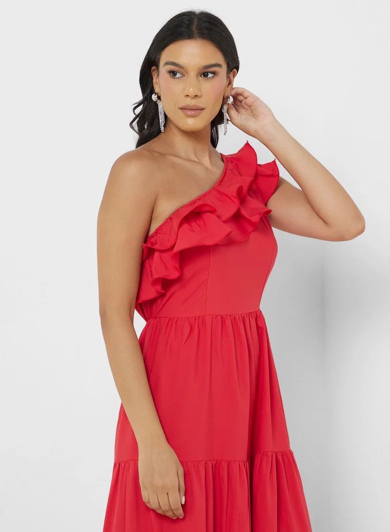 ELLA Ruffled One-Shoulder Dress for Women A0604 ELLA Ruffled One-Shoulder Dress for Women A0604