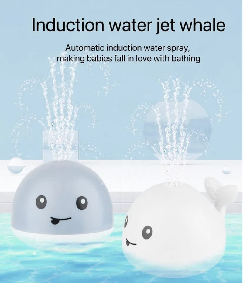Baby Light Bathtub Toy Induction Water Spray Ball Baby Shower Toy Whale Bathroom Water Playing Electric Toy S3221210 - Tuzzut.com Qatar Online Shopping