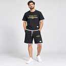 Men’s Black Short Sleeve T-Shirt & Shorts Set - M
