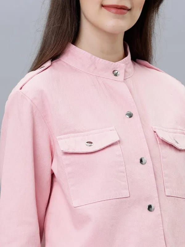 Tokyo Talkies Women Pink Denim Jacket Jackets B203079 Tokyo Talkies Women Pink Denim Jacket Jackets B203079