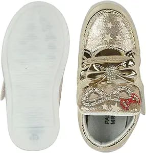 Hopscotch Girls Synthetic/PU All-Over Print LED Sneakers in Gold Color 279522 Hopscotch Girls Synthetic/PU All-Over Print LED Sneakers in Gold Color 279522