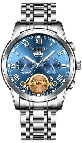 Fngeen Face Double Calendar Business Waterproof Quartz Watch W256071