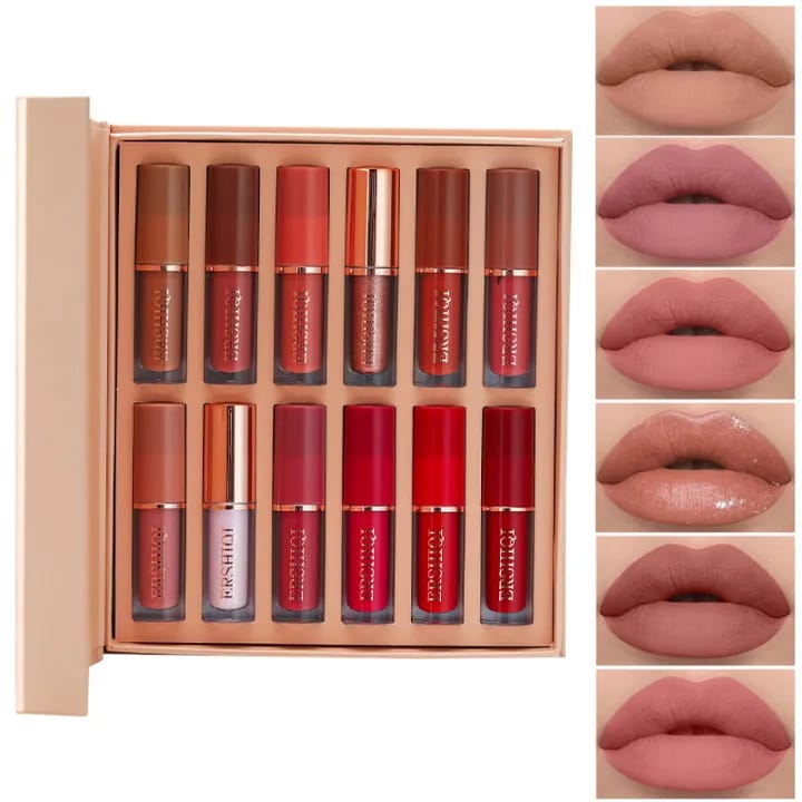 12in1 NEW Ershiqi 12pcs Thanks for the love lip set long lasting lip glaze lip gloss 12in1 NEW Ershiqi 12pcs Thanks for the love lip set long lasting lip glaze lip gloss