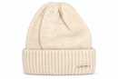 Cream Knitted Beanie with Folded Ribbed Cuff 505888