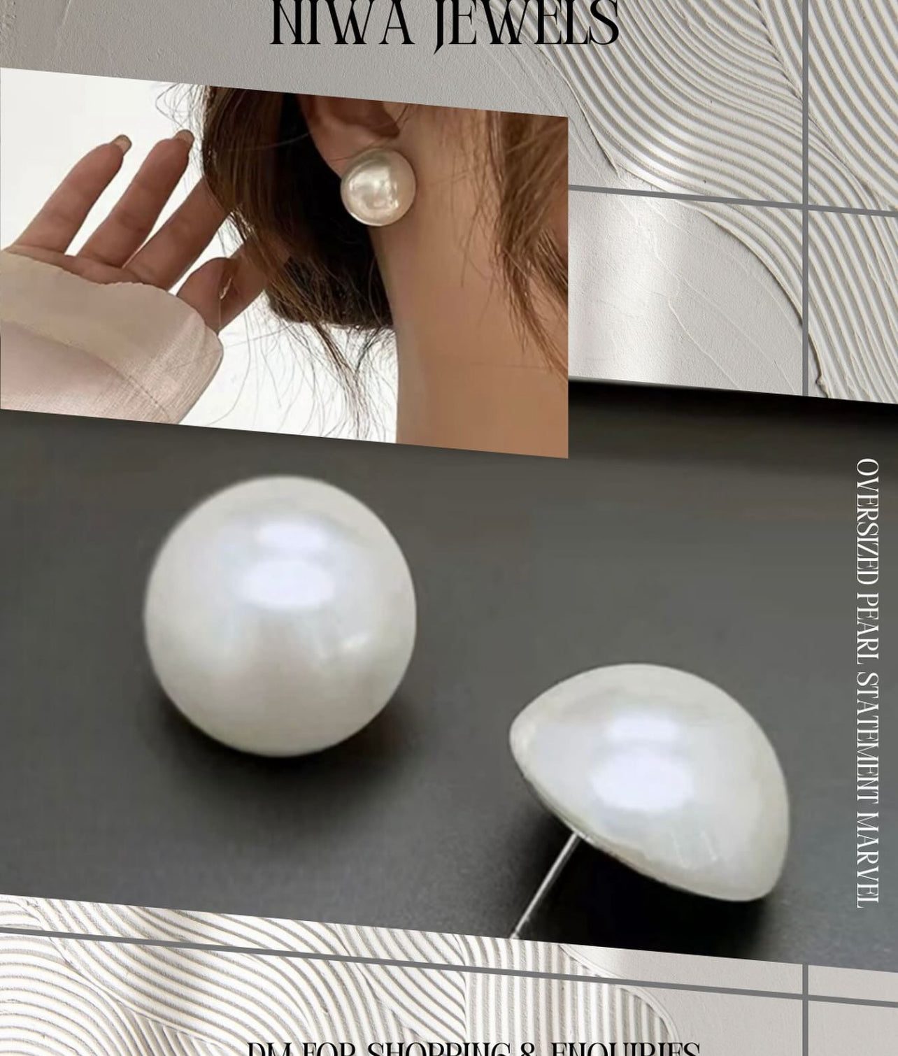 Women Style Simple Big Size Pearl Stud Earrings Women Style Simple Big Size Pearl Stud Earrings