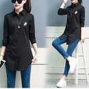 Women's Long Sleeve Solid Color Shirts & Blouses 556492 - TUZZUT Qatar Online Shopping