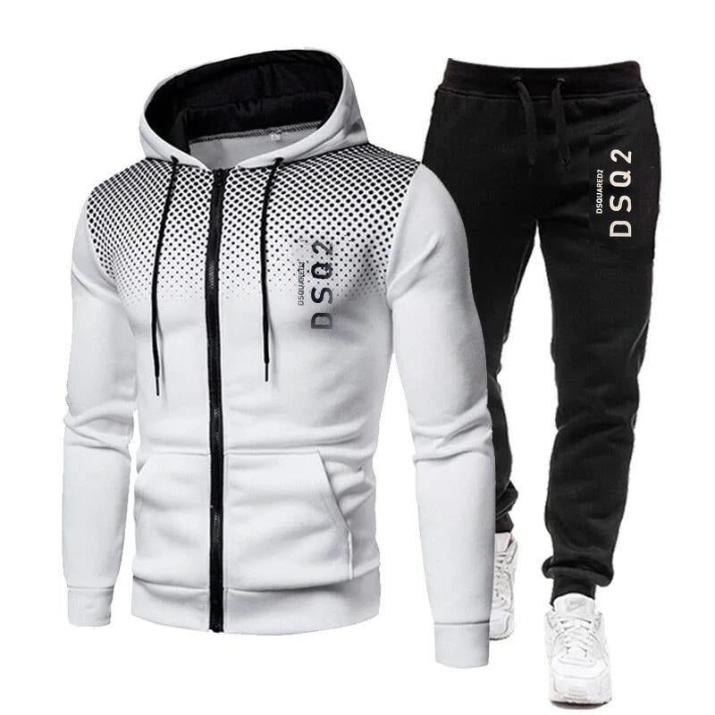 Men's Sportswear Two Piece Set Warm Jackets and Pants Tracksuit Zipper Coats Outdoor Hoodies Sports Suits Jogging S4673764 - Tuzzut.com Qatar Online Shopping