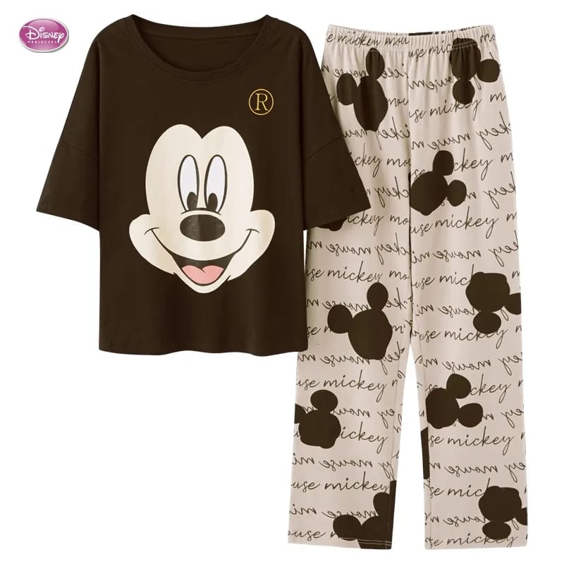 Disney Cute Mickey Mouse Pajamas Ladies Sleepwear Summer Short Sleeve Top & Shorts Casual Women Homewear Pajama Set M S4860579
