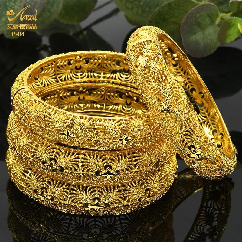 ANIID 24K Gold Plated Bracelets For Women Luxury Jewelry Designers Bangles S4851268 - Tuzzut.com Qatar Online Shopping