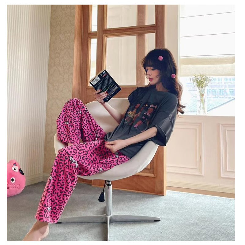 2 Pcs Women 's Short Sleeve Sleep Set Size-S 589842 - TUZZUT Qatar Online Shopping