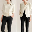 Women's White Shirt O-Neck Long Sleeve Top    S4372716 - TUZZUT Qatar Online Shopping