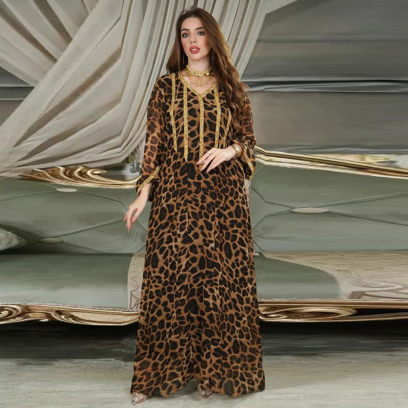 Women's Long Sleeve Animal Prints (leopard/zebra/crocodile) Jalabiya M 238263
