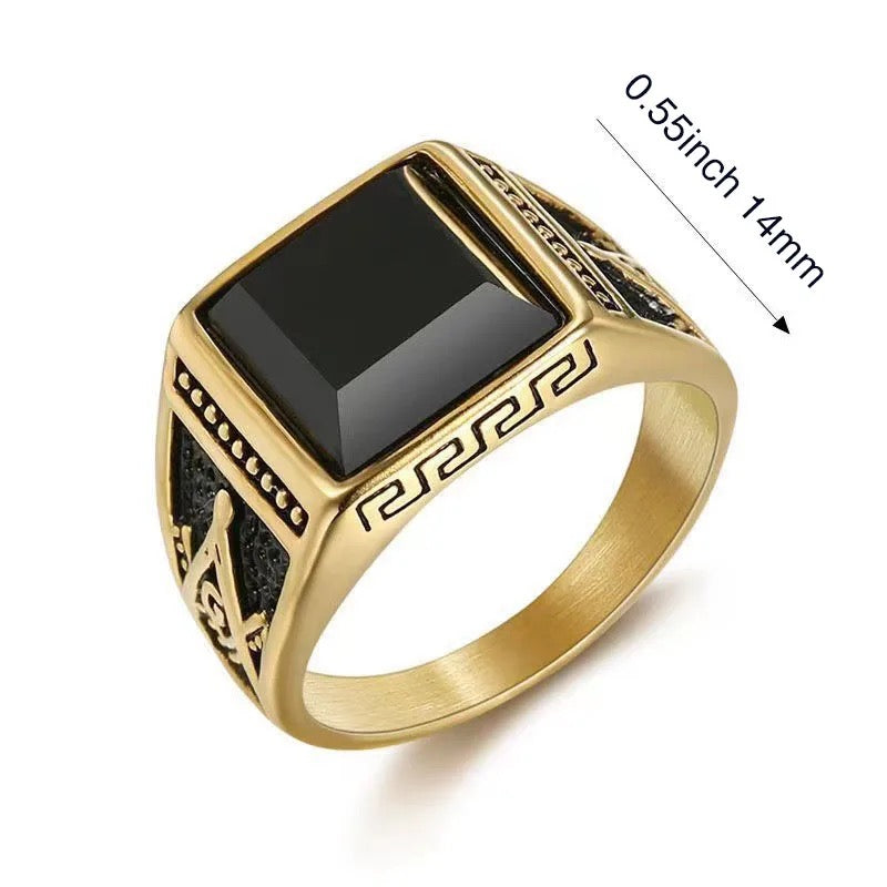 High Quality Stainless Steel Hip Hop Ring for Men S191114 - TUZZUT Qatar Online Shopping