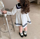 Girls Dress Long Sleeve Navy Collar Star Princess Dress Clothes   582137 - TUZZUT Qatar Online Shopping