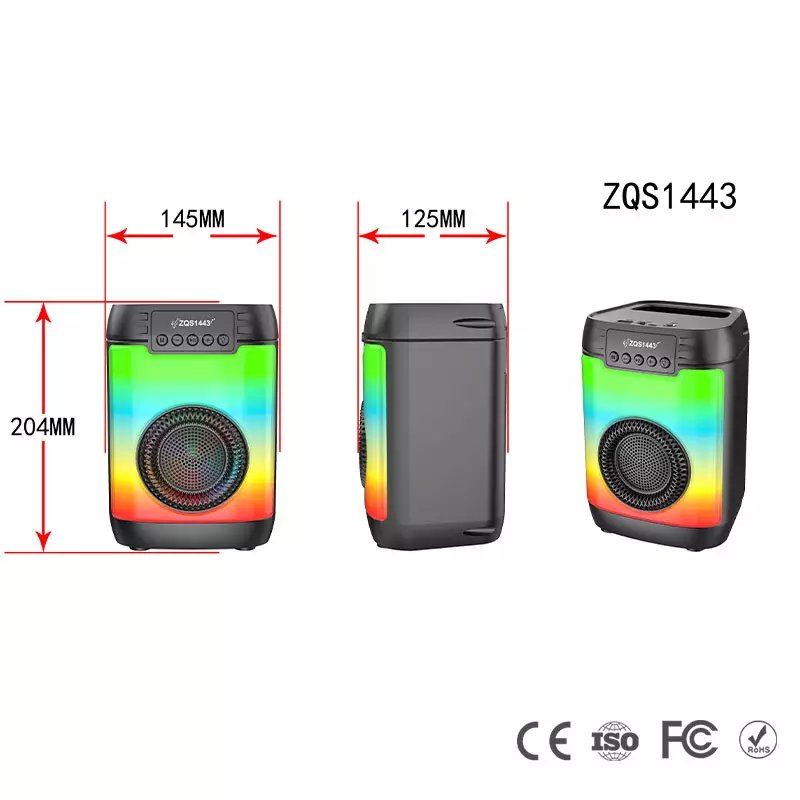 4" Portable Music Mini System Super Bass Speaker 4" 8W 1500mAh -ZQS1443 - Tuzzut.com Qatar Online Shopping