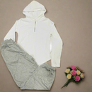 Hooded Women's Long Sleeve T-Shirt Half Zipper - 1568943 - TUZZUT Qatar Online Shopping