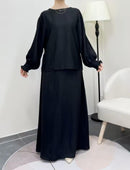 Women's Elegant Long-Sleeve Top and High-Waisted Skirt Set -B-46389 - TUZZUT Qatar Online Shopping