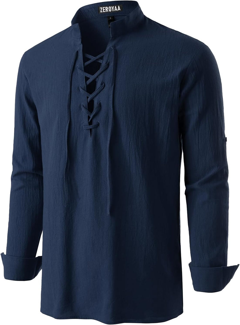 Men's Medieval Vintage Long Sleeve Shirt   Z804497 - TUZZUT Qatar Online Shopping