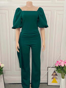 Jumpsuits for Women New In Spring Summer Korean Fashion Women's High Waist Chic Elegant Tight Fitting Short Sleeve Bodysuit 2XL B-59636 - Tuzzut.com Qatar Online Shopping