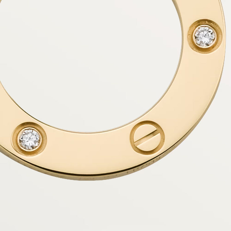 LOVE Pendant 3 Diamonds Yellow Gold Necklace CR107 - TUZZUT Qatar Online Shopping