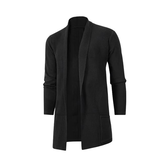 Fashion loose casual sweaters long sleeve length cardigan wool sweater coat men L S158327 - Tuzzut.com Qatar Online Shopping