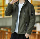 Men's Hooded Waterproof Jacket Military Windbreaker Thin Overcoat S8213210 M - TUZZUT Qatar Online Shopping