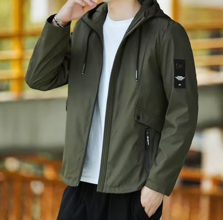 Men's Hooded Waterproof Jacket Military Windbreaker Thin Overcoat S8213210 M