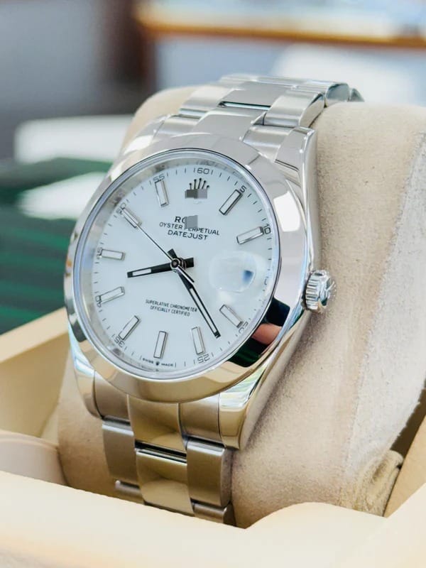 Oyster White Datejust Watch RLX22 - TUZZUT Qatar Online Shopping